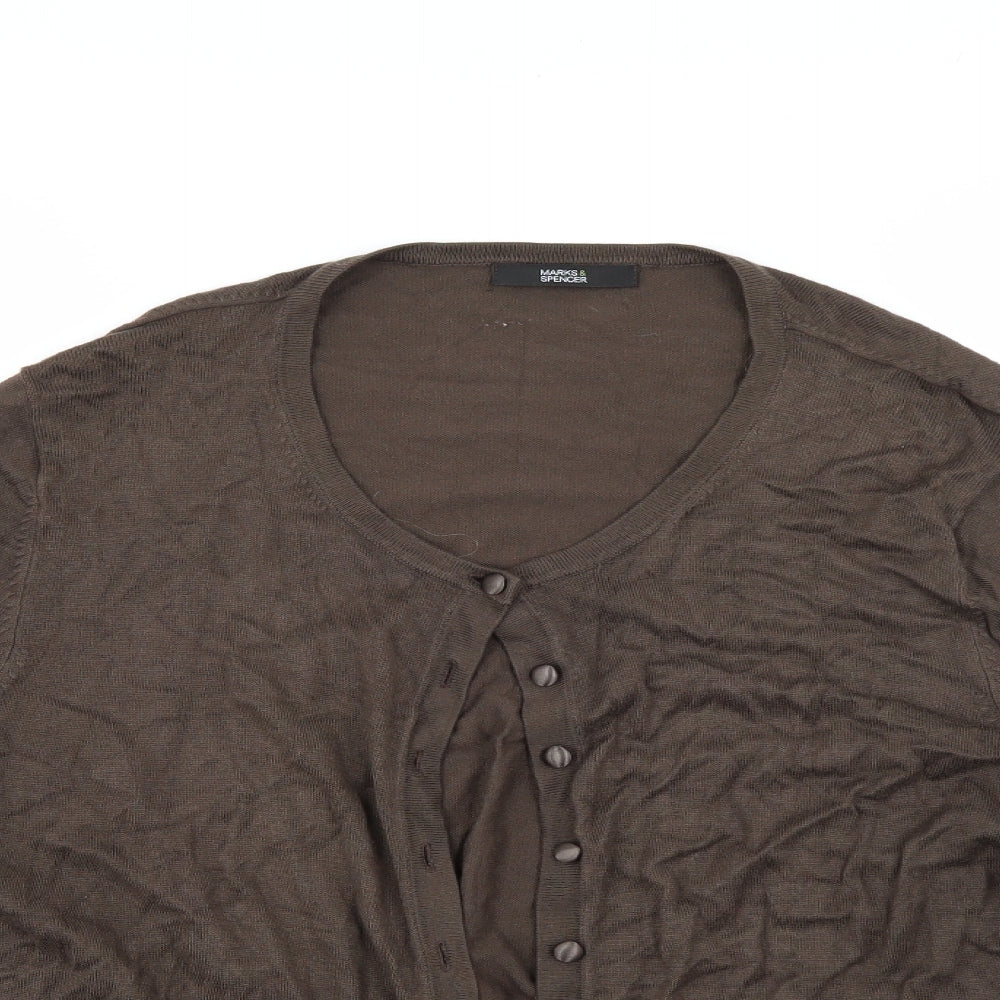 Marks and Spencer Womens Brown   Cardigan Jumper Size 18