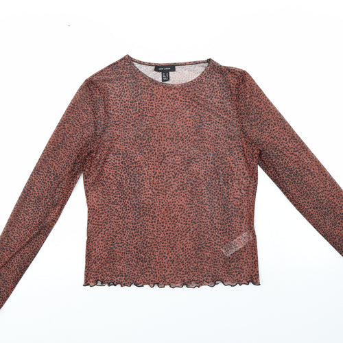 New Look Womens Multicoloured Animal Print  Basic Blouse Size 14  - Sheer Look