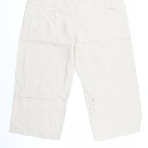 Dunnes Womens Ivory   Cropped Trousers Size 14 L20 in