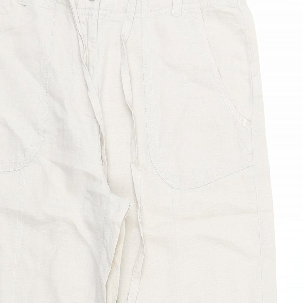 Dunnes Womens Ivory   Cropped Trousers Size 14 L20 in