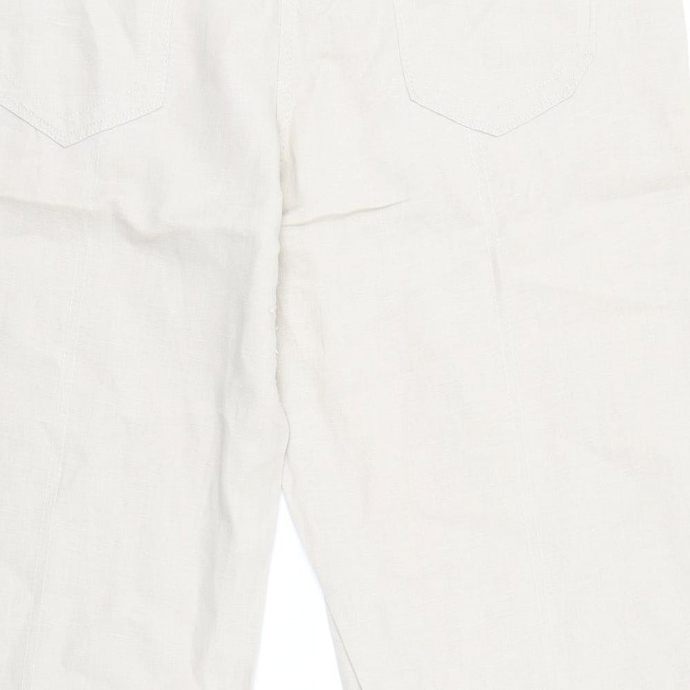Dunnes Womens Ivory   Cropped Trousers Size 14 L20 in