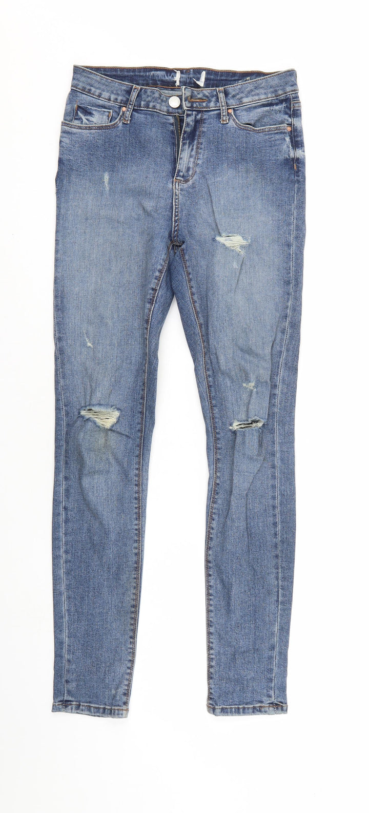Preworn Womens Blue  Denim Skinny Jeans Size 10 L27 in