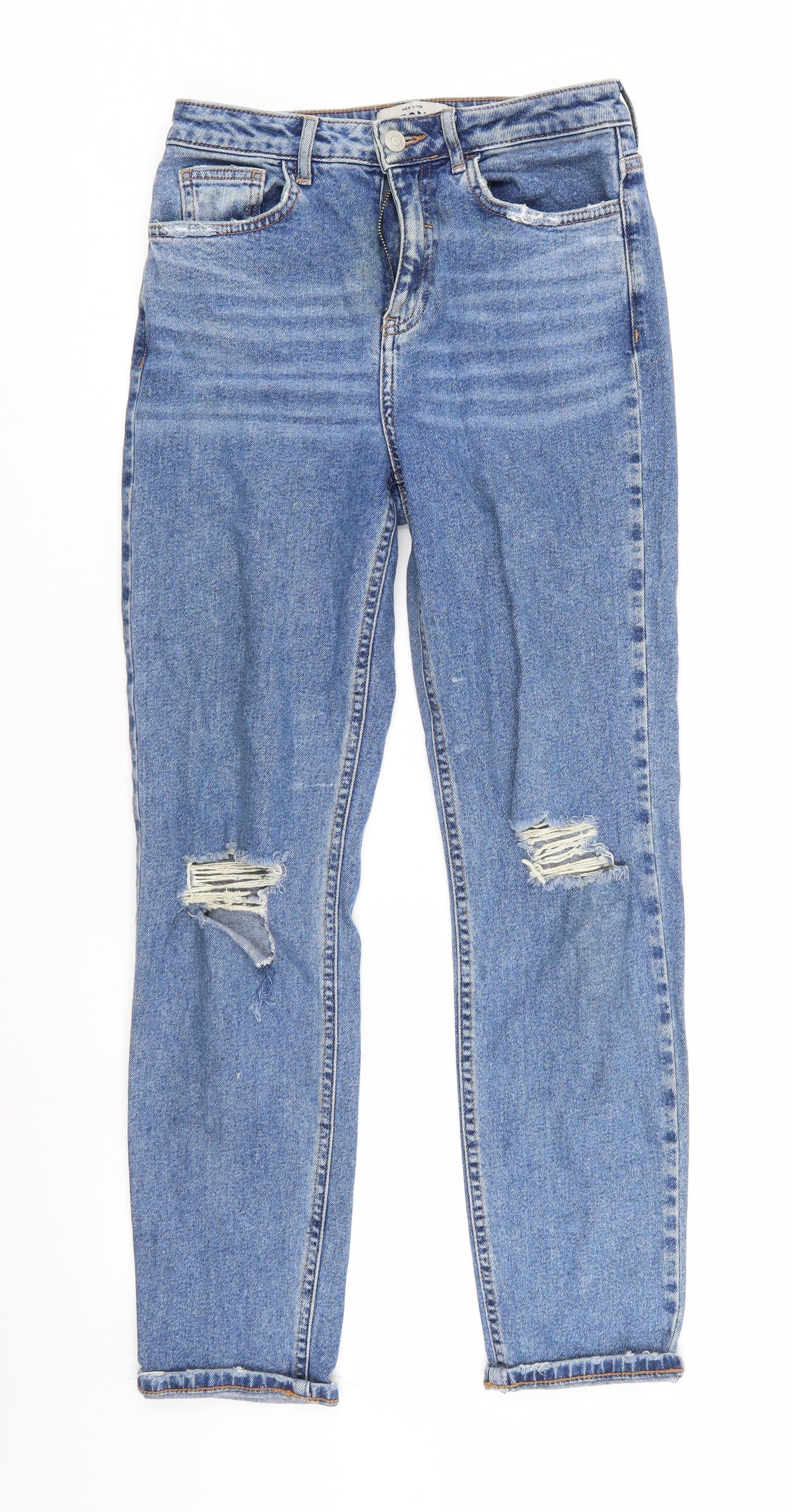 New Look Womens Blue  Denim Straight Jeans Size 8 L28 in
