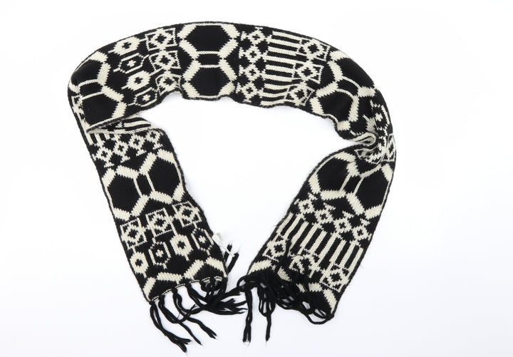 M&S Womens Black Geometric Scarf