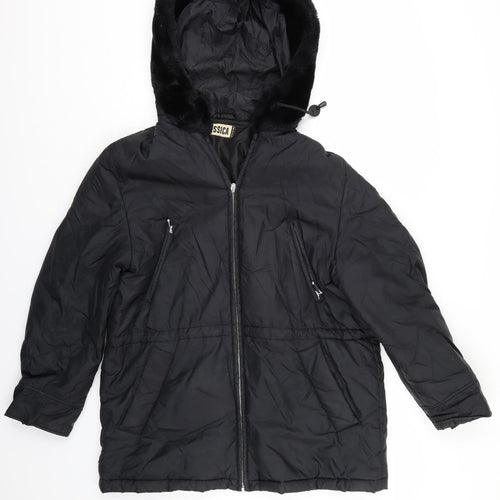 Yessica Womens Black   Parka Jacket
