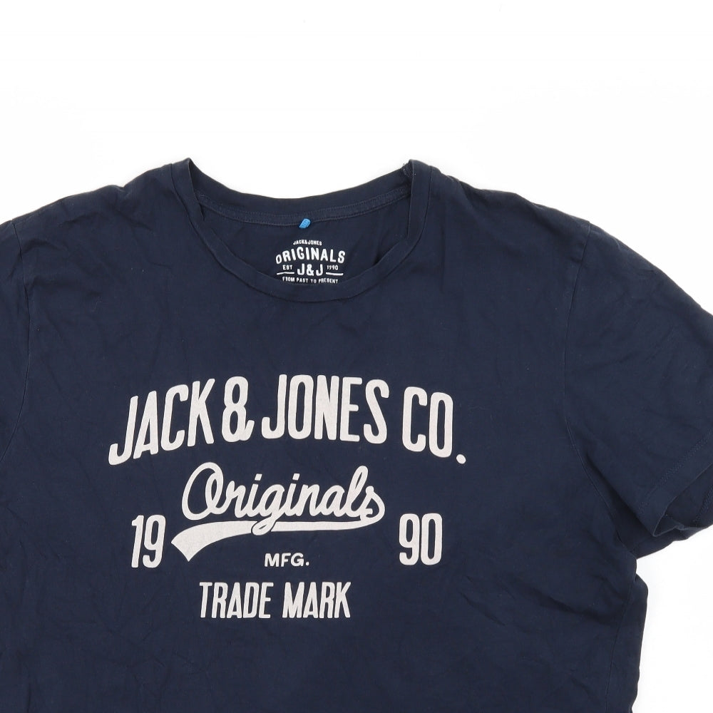 JACK & JONES Mens Blue    T-Shirt Size XL
