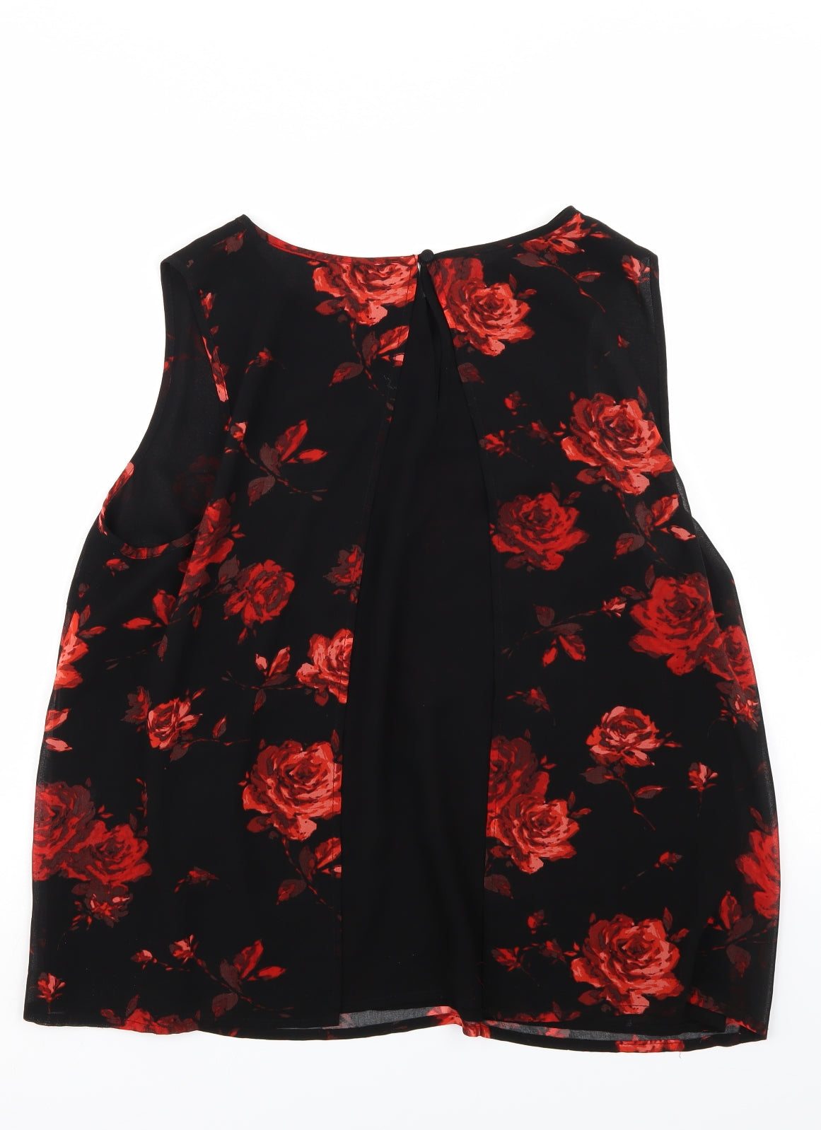 New Look Womens Black Floral  Basic Blouse Size 16