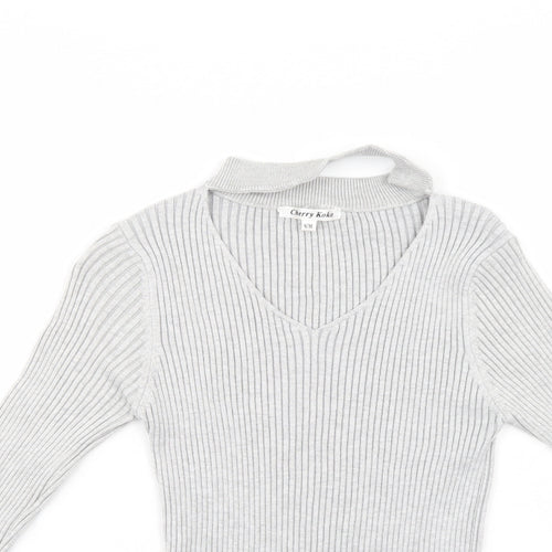 Cherry Koko Womens Grey   Pullover Jumper Size S