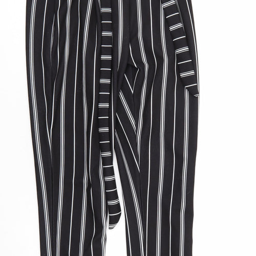 Select Womens Black Striped  Trousers  Size 8 L29 in