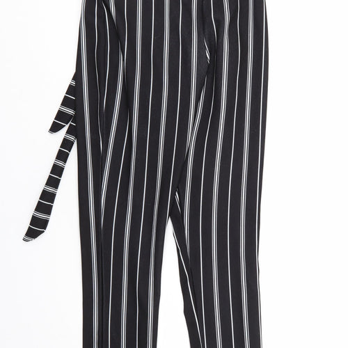 Select Womens Black Striped  Trousers  Size 8 L29 in