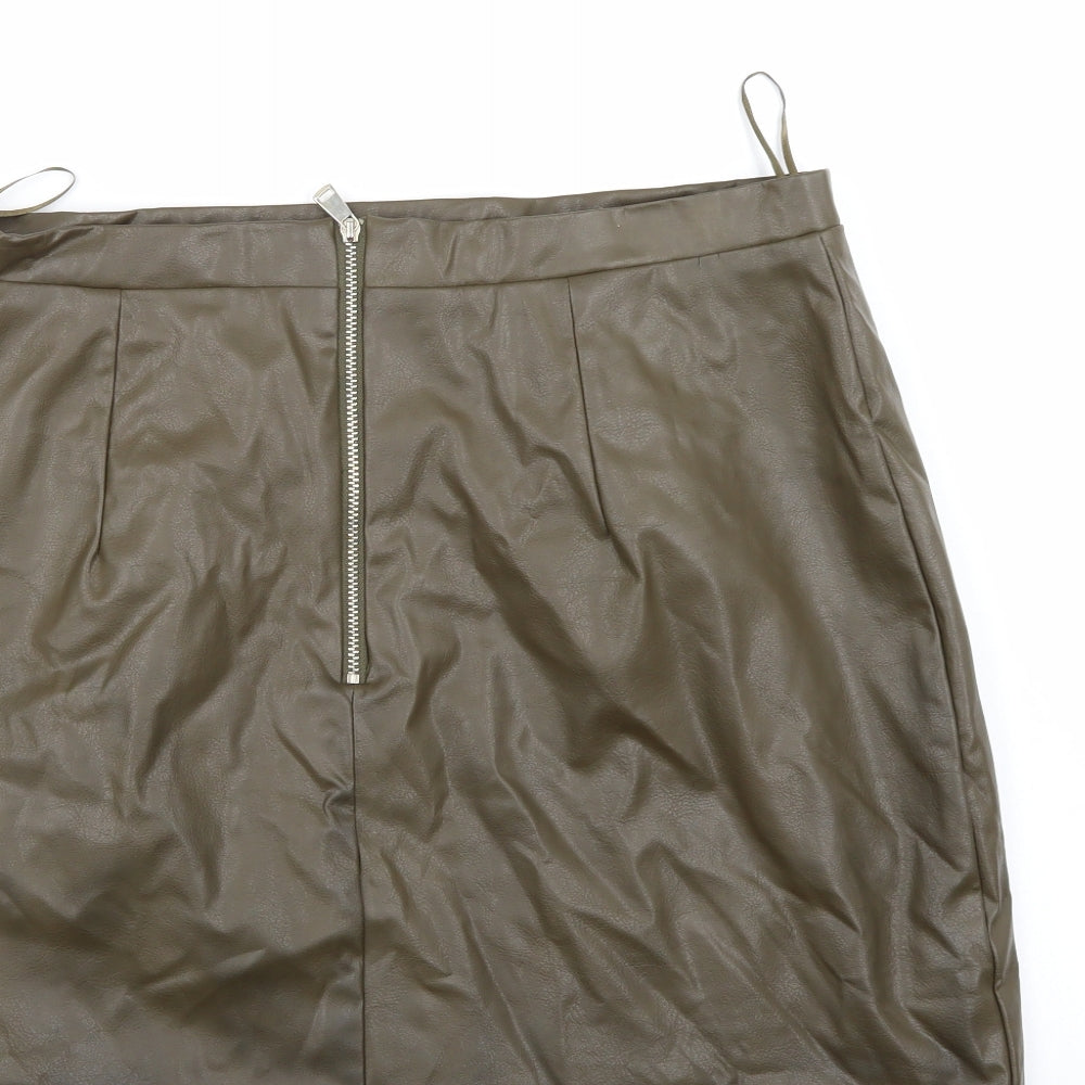 River Island Womens Green   A-Line Skirt Size 16