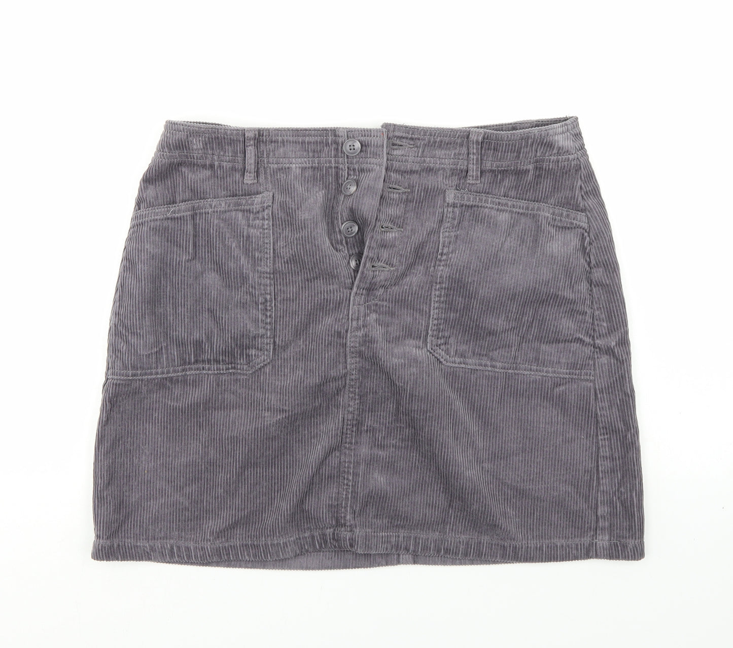 TU Womens Grey  Corduroy A-Line Skirt Size 14