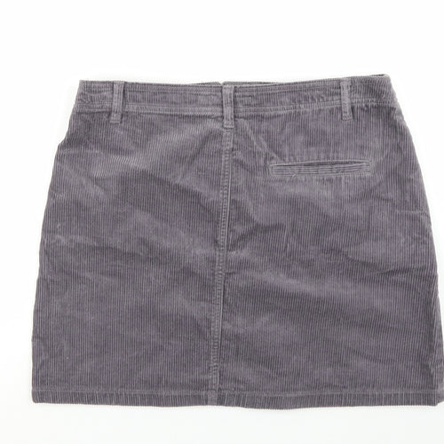 TU Womens Grey  Corduroy A-Line Skirt Size 14
