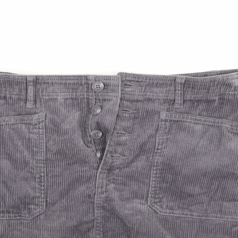 TU Womens Grey  Corduroy A-Line Skirt Size 14