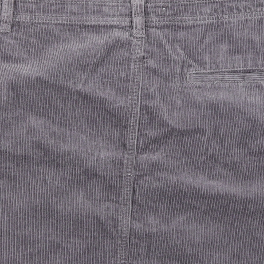 TU Womens Grey  Corduroy A-Line Skirt Size 14