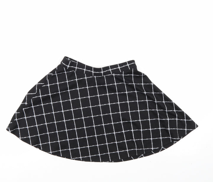 F&F Girls Black Check Flare Skirt Size 10-11 Years