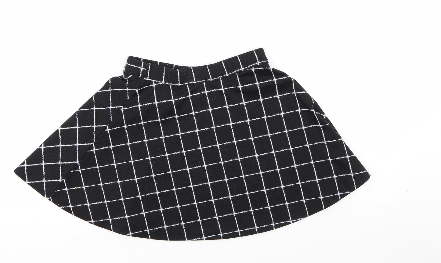 F&F Girls Black Check  Flare Skirt Size 10-11 Years