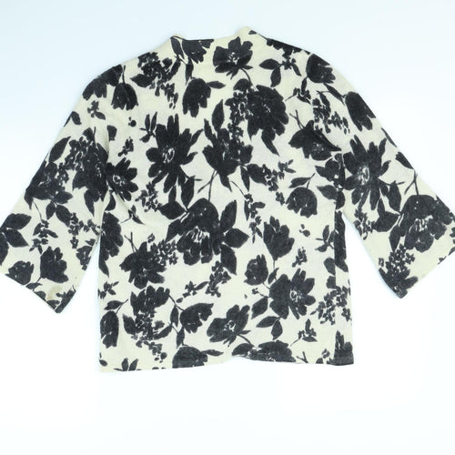 Susan Bristol Womens Beige Floral  Cardigan Jumper Size M