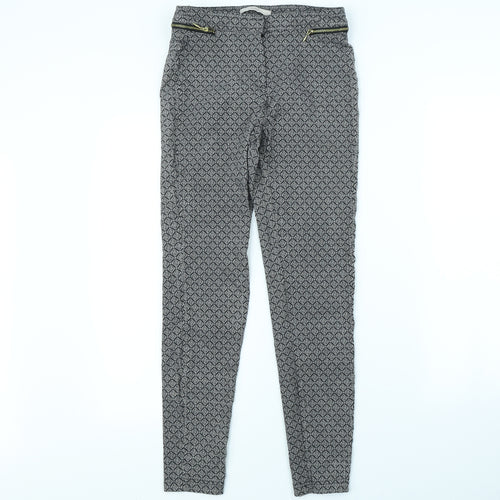George Womens Black Geometric  Trousers  Size 8 L28 in
