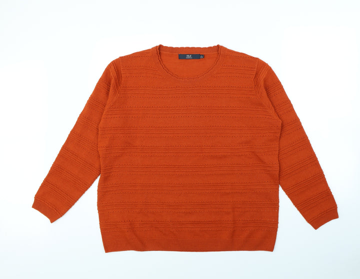 isle Womens Orange   Pullover Jumper Size L
