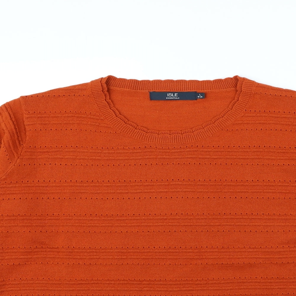 isle Womens Orange   Pullover Jumper Size L