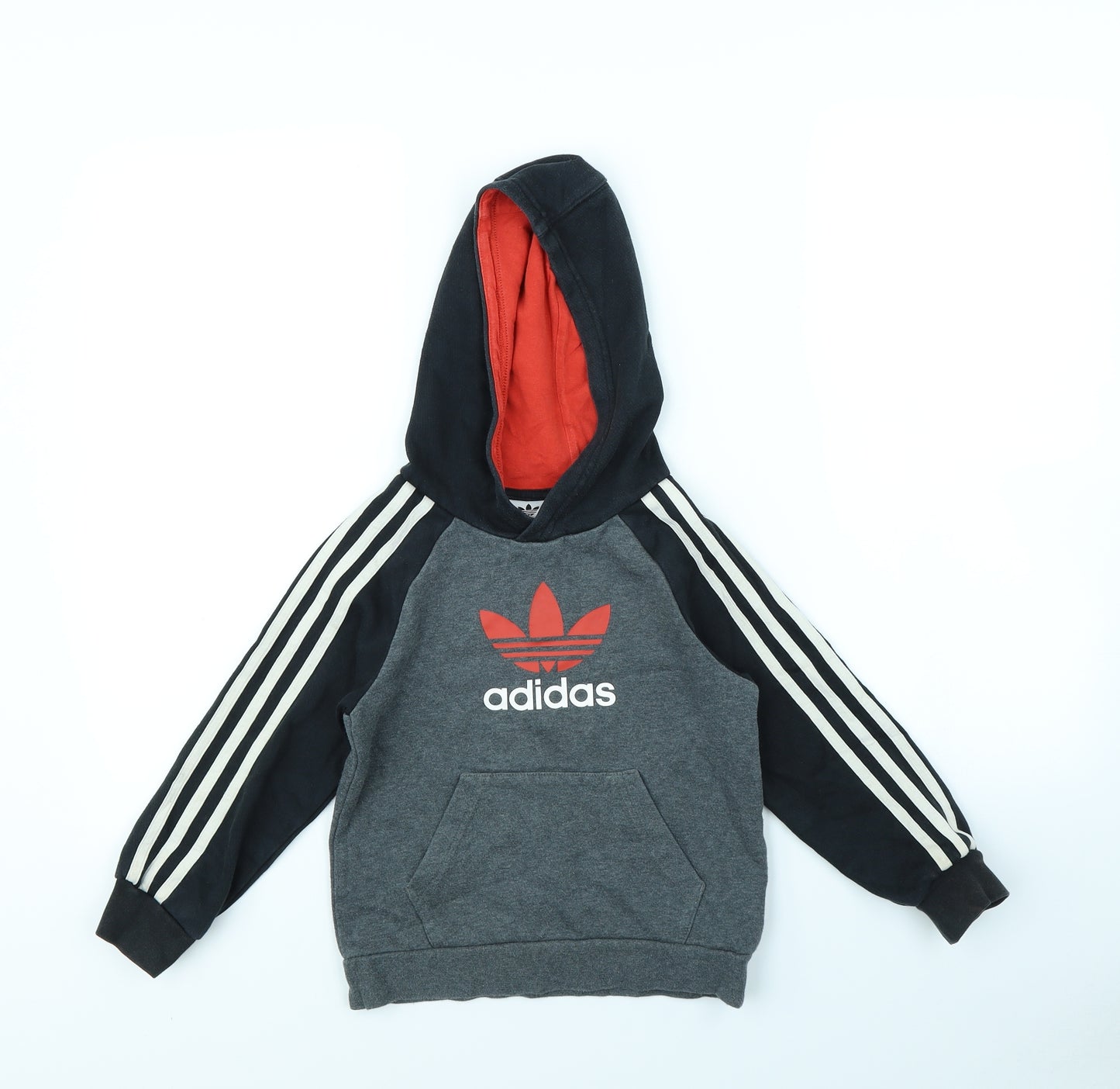 adidas Boys Grey   Pullover Hoodie Size 6 Years
