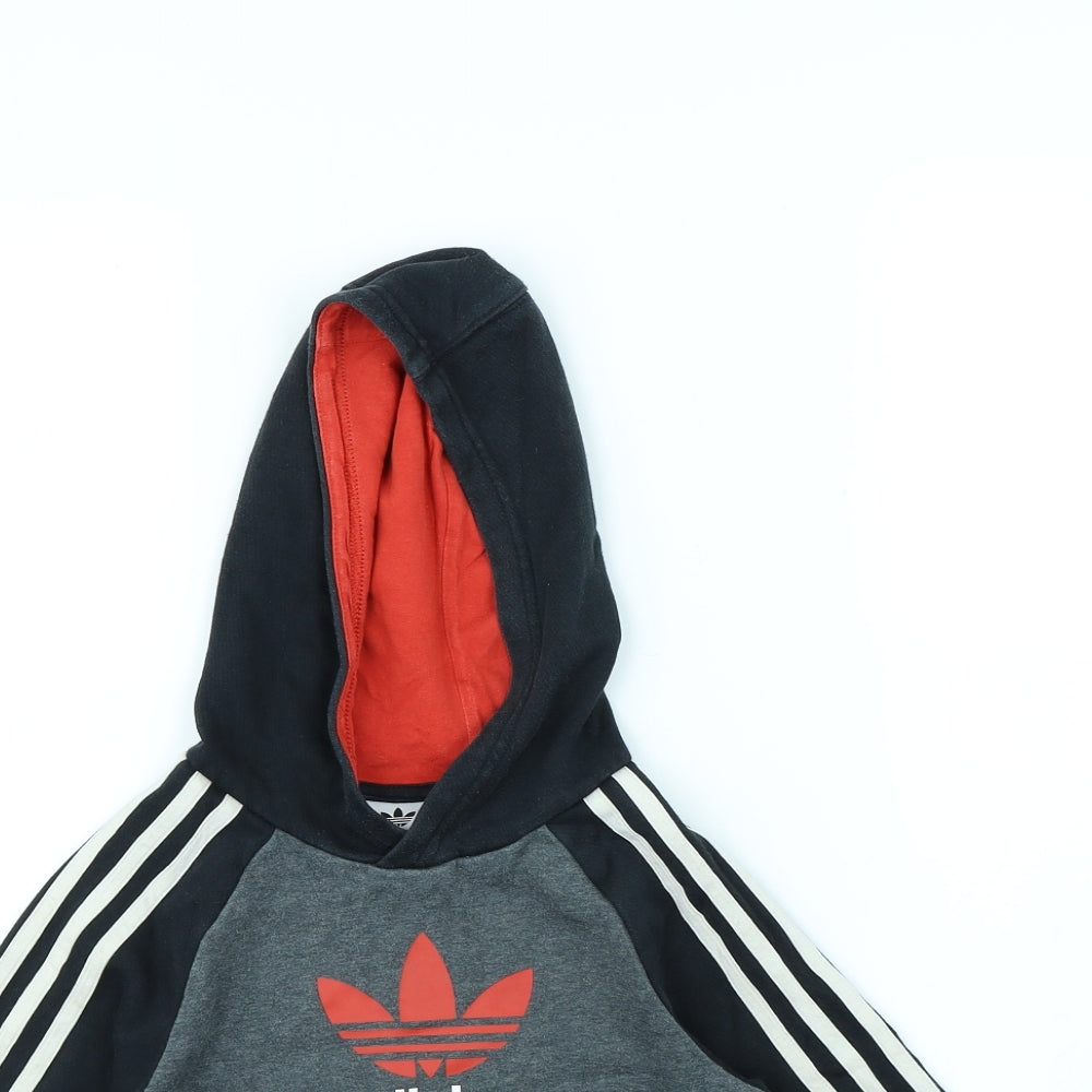 adidas Boys Grey   Pullover Hoodie Size 6 Years