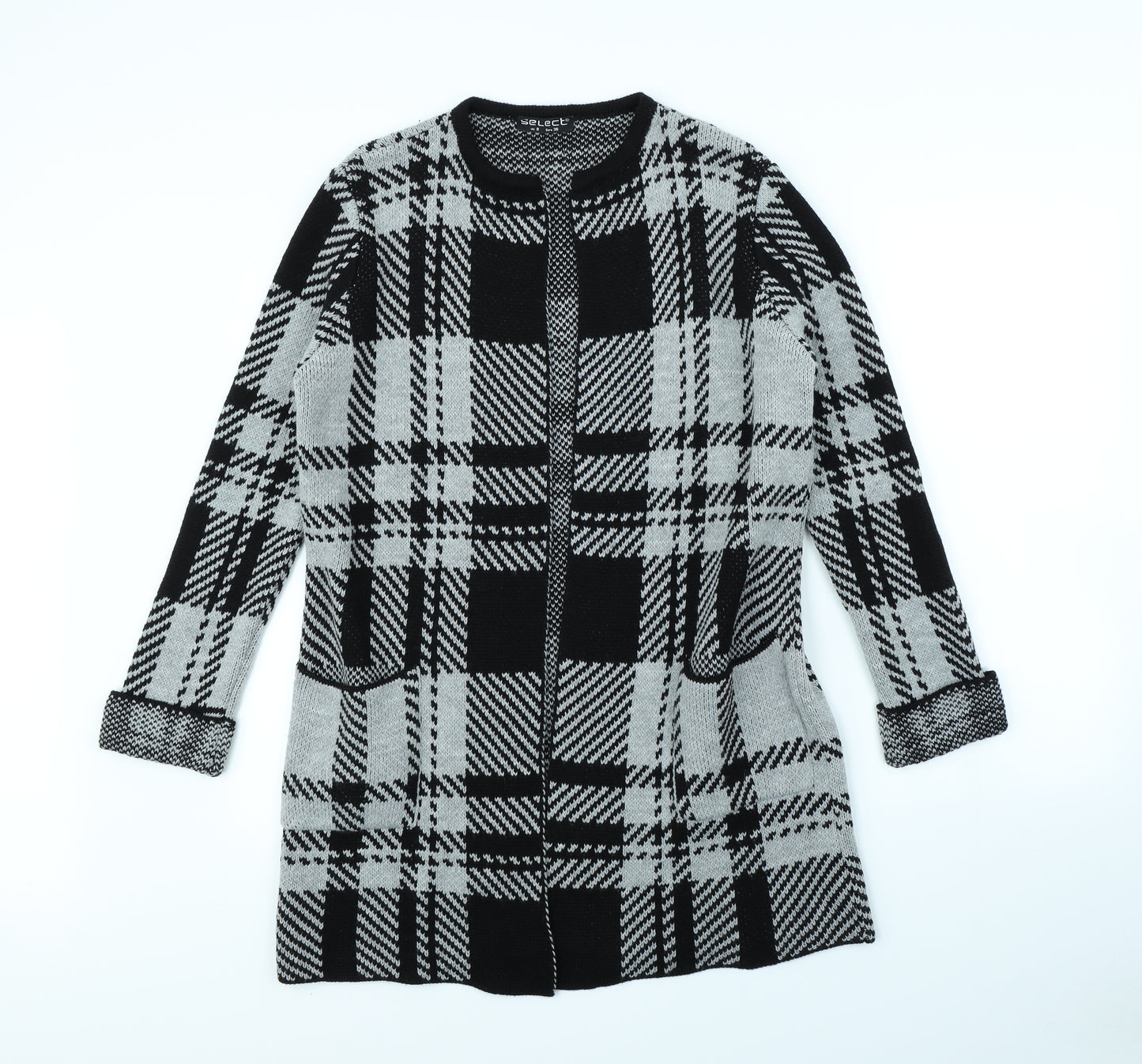 Select Womens Black Check  Jacket  Size 8