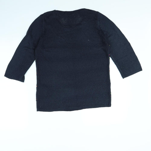 Casamia Womens Blue Striped  Pullover Jumper Size S