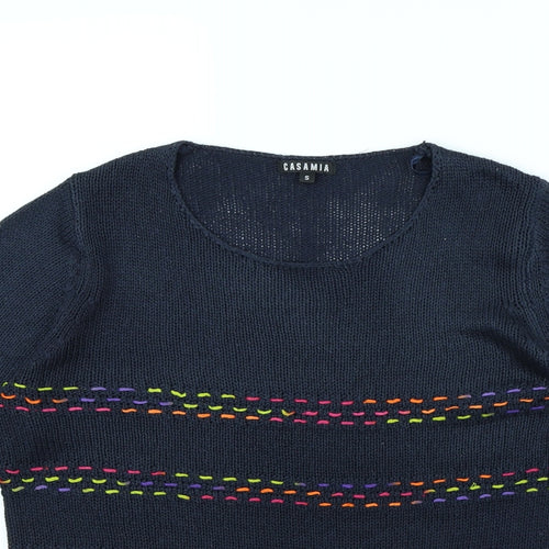 Casamia Womens Blue Striped  Pullover Jumper Size S