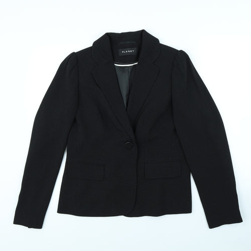 PLanet Womens Black Polka Dot  Jacket  Size 12  - shoulder pads