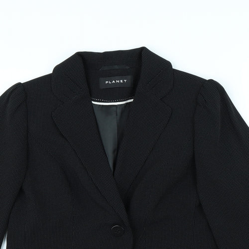 PLanet Womens Black Polka Dot  Jacket  Size 12  - shoulder pads