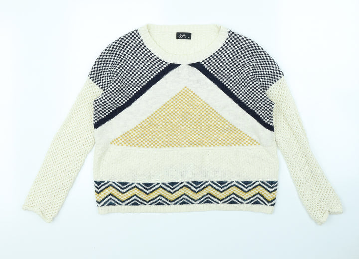 Dotti Womens Beige Pullover Jumper Size XS