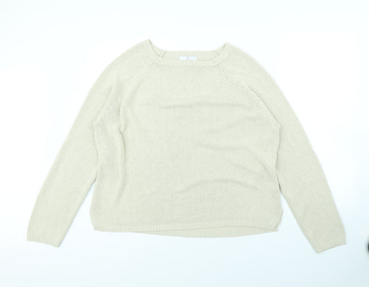 Front view of Essentials women’s beige jumper, size UK 14