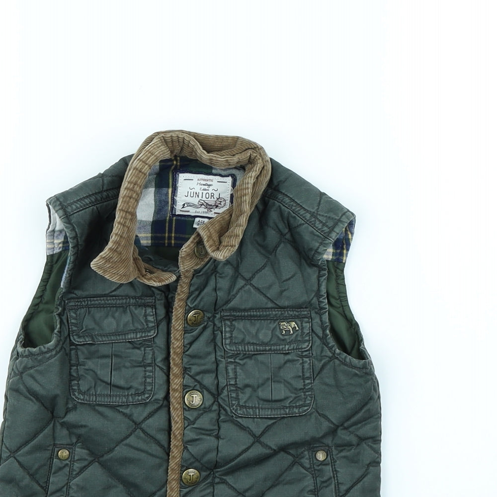 junior Boys Green   Gilet Coat Size 3 Years