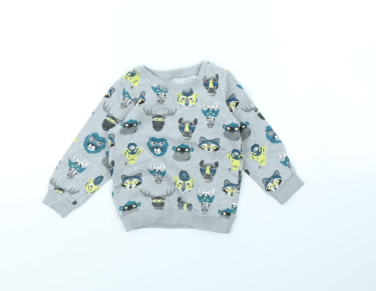 m&s Boys Grey Spotted  Pullover Jumper Size 12-18 Months  - Animal