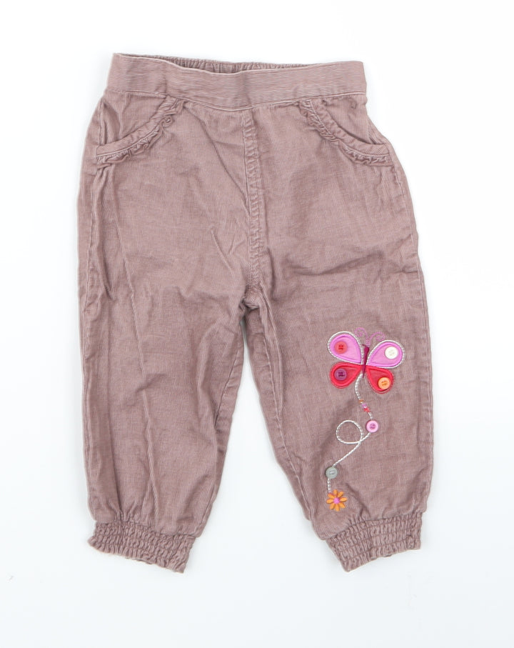 F&F Baby Red   Cargo Trousers Size 12 Months