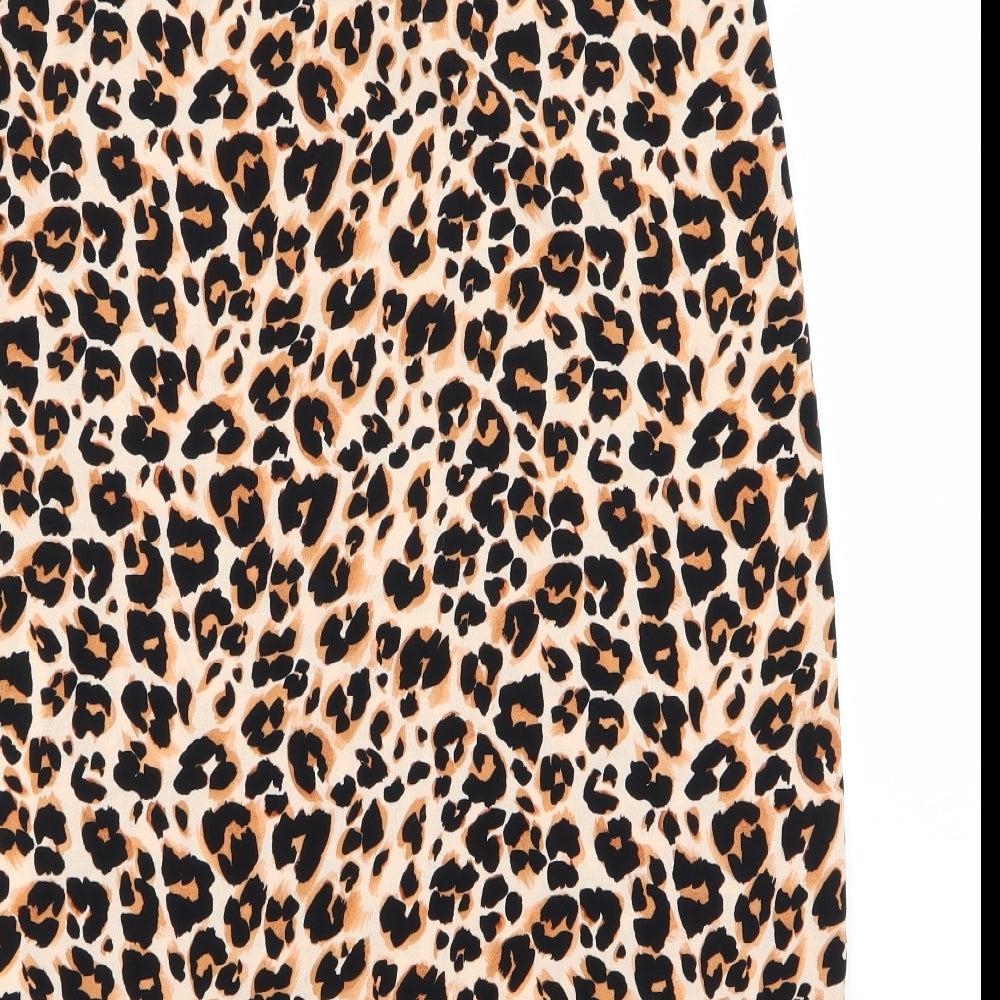 no Womens Black Animal Print  Skater Set Size 8