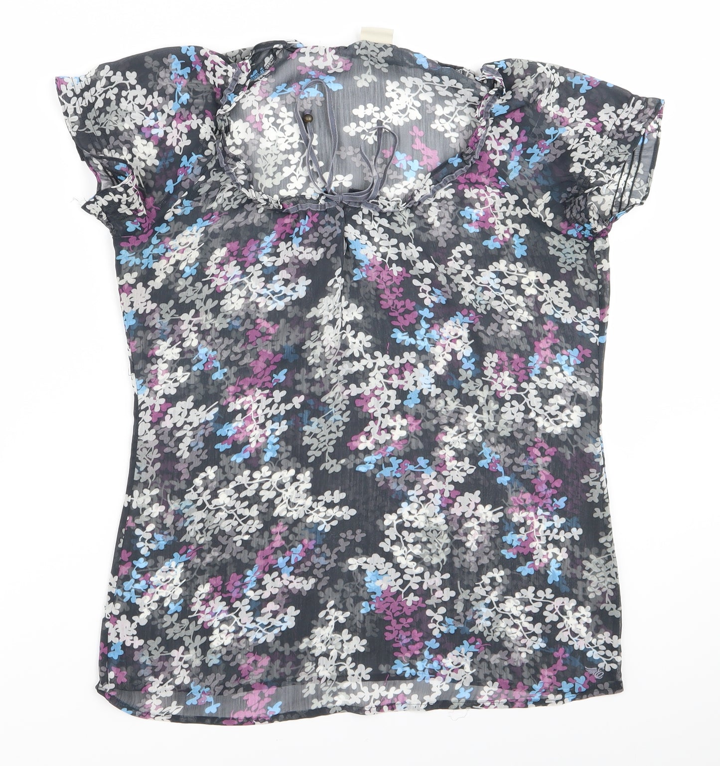 espirit Womens Black Floral  Basic Blouse Size 6