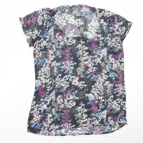 espirit Womens Black Floral  Basic Blouse Size 6
