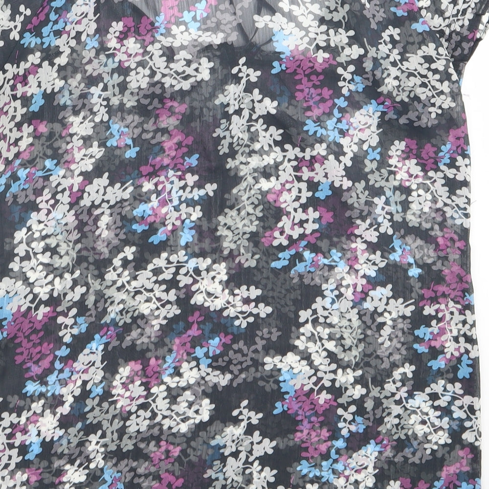 espirit Womens Black Floral  Basic Blouse Size 6