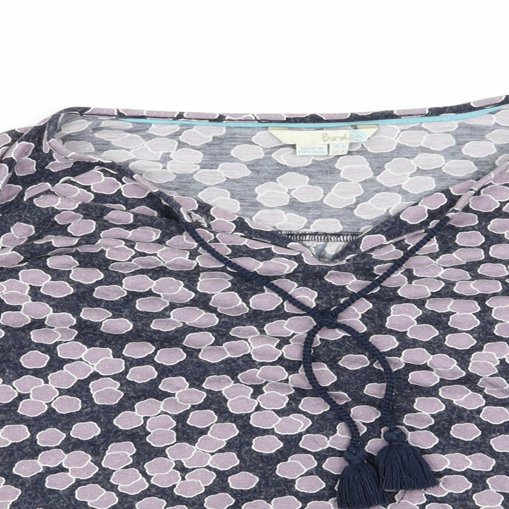 Preworn Womens Purple Floral  Basic Blouse Size 6