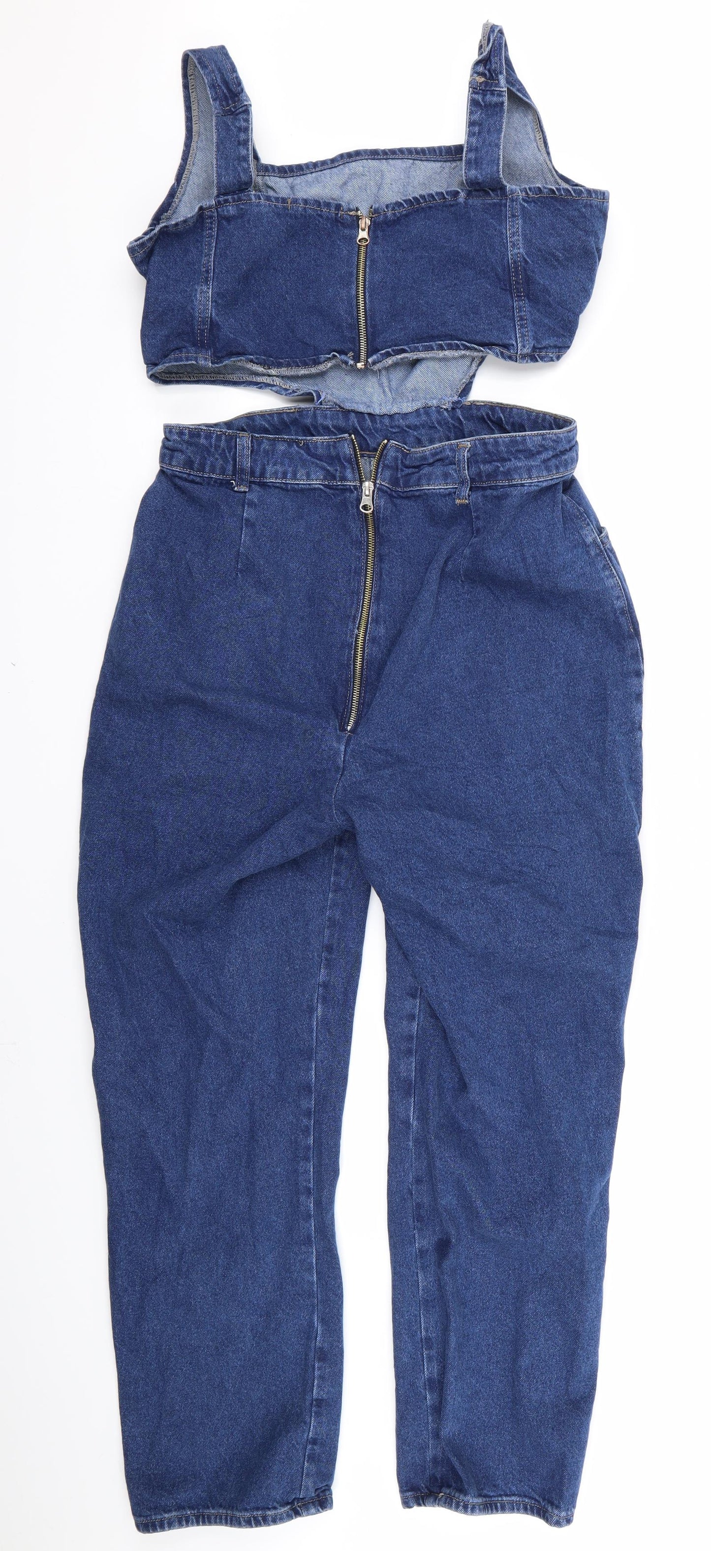 Boohoo Womens Blue   Dungaree One-Piece Size 16 L25 in