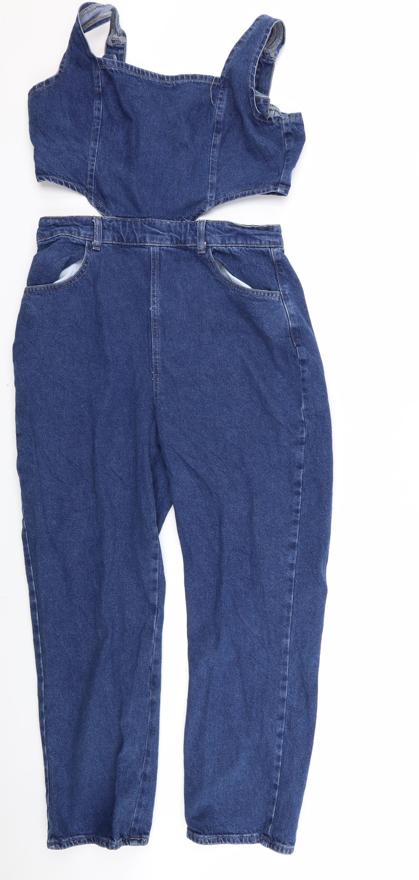 Boohoo Womens Blue   Dungaree One-Piece Size 16 L25 in