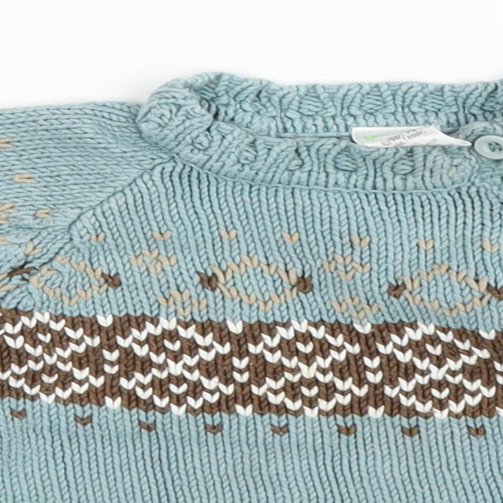 Friends Baby Blue Fair Isle Knit Pullover Jumper Size 9-12 Months