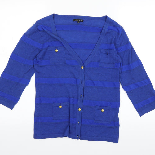 Leo Guy Womens Blue   Cardigan Jumper Size M