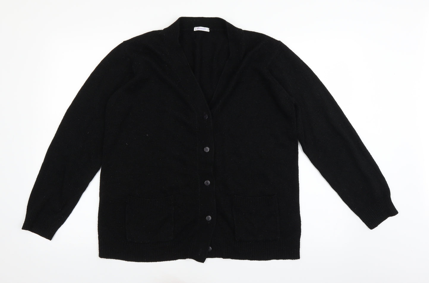 Damart Womens Black  Knit Cardigan Jumper Size 14