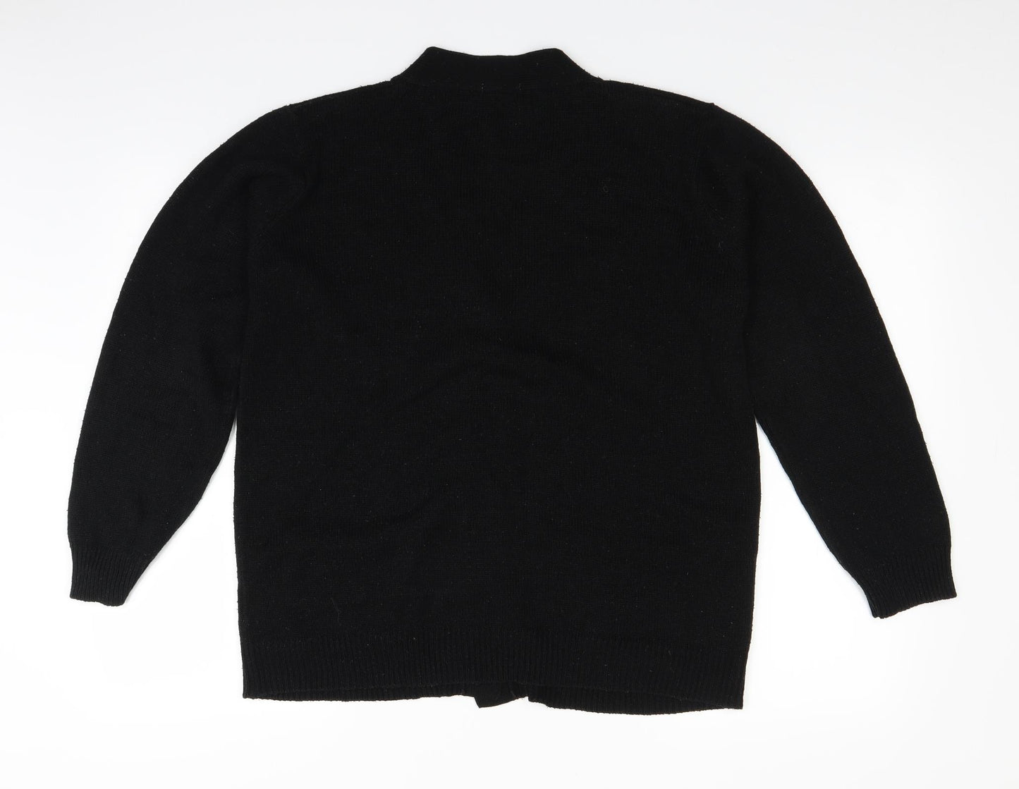 Damart Womens Black  Knit Cardigan Jumper Size 14