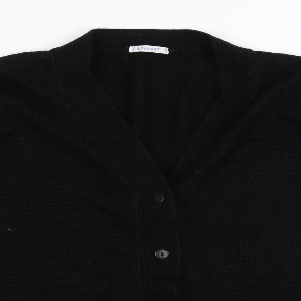 Damart Womens Black  Knit Cardigan Jumper Size 14