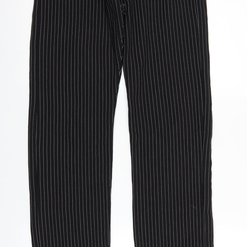 Jeff Womens Black Striped  Trousers  Size 28 in L32 in
